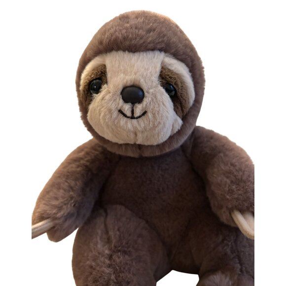 Aurora Sloth Plush 8" Super Soft Sitting Stuffed Animal Toy 2020 Brown Tan - Picture 3 of 5